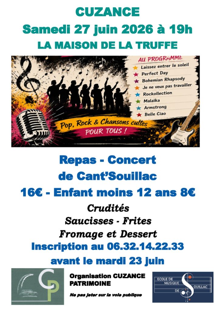 concert de la chorale Cant'Souillac, école de musique de souillac