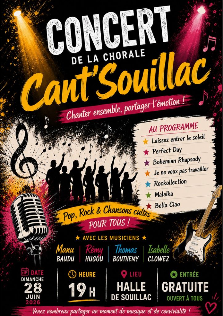 Concert de la chorale Cant'Souillac, école de muisque de souillac